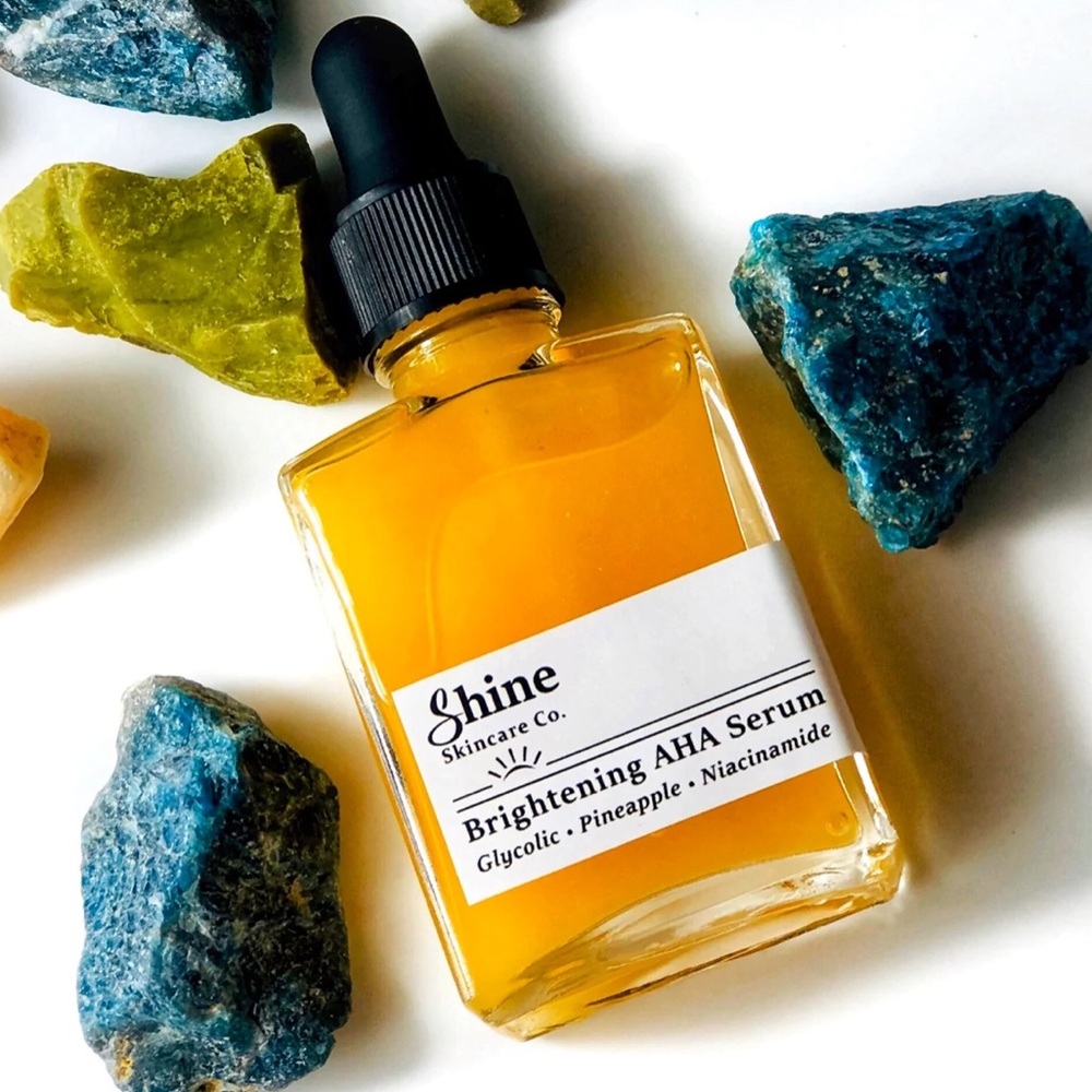 Shine Skincare Co. Brightening AHA Serum w Glycolic Acid Pineapple & Niacinamide